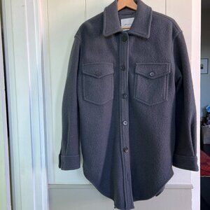 Aritzia (Wilfred Free) Yvonne Merino Wool Long Jacket, Dusty Lavender, Size S